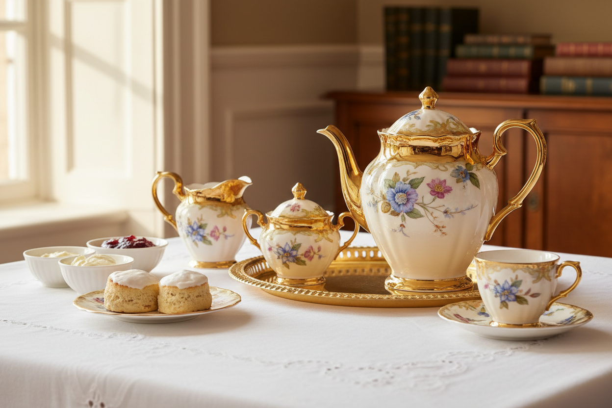 Gold Vintage English Tea Set